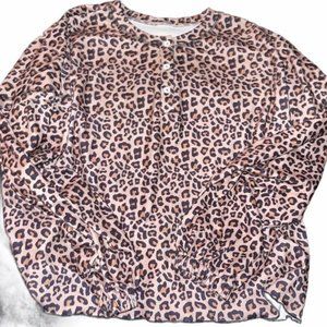 Cheetah Leopard Pajama Long Sleeve Top